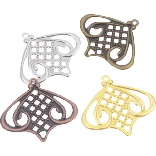 Free shipping 10PCs Bronze/Copper/Gold/Silver Filigree Embellishment Metal Craft Gift Decoration DIY Findings Connectors 5.5x5cm