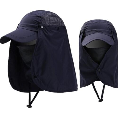Unisex Waterproof UV Protection Breathable Baseball Hat Cap with Face Neck Flap Outdoor tourism cycling fishing sunhat