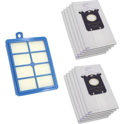 BPfire 10pcs Vacuum Cleaner Dust Bags s-bag + 1pc H12 Hepa filter fit for Philips Electrolux Cleaner FC9080 FC9104 FC9116 FC9057