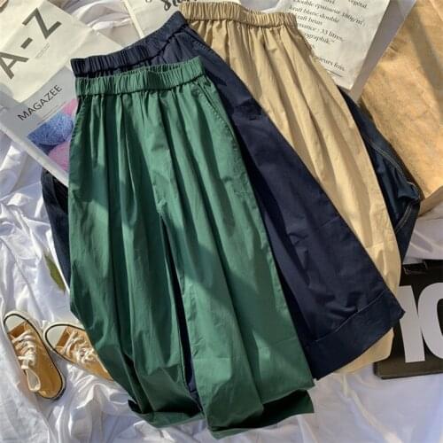 Fashion Korean woman wide leg pants women high waist casual trousers joggers cotton linen pants streetwear plus size M- 7XL
