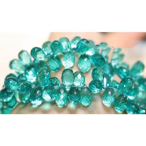 5pieces loose beads lake blue quartz drop faceted 9-11mm AAA for DIY jewelry making FPPJ wholesale nature gemstone