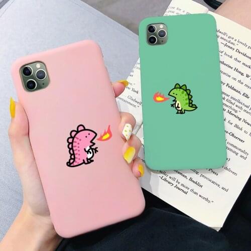 Cartoon Dinosaur Phone Case For iphone 12 7 6 8 Plus Cute Couple Dragon Soft Back For iphone X XR XS MAX 11 Pro Max SE2020 Cover