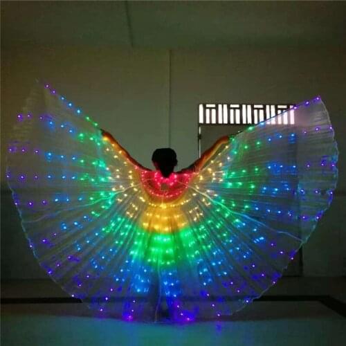 Colorful led light cloak luminous glowing ballroom dance costume bellydance stage show wears dresses clothe party outfits show