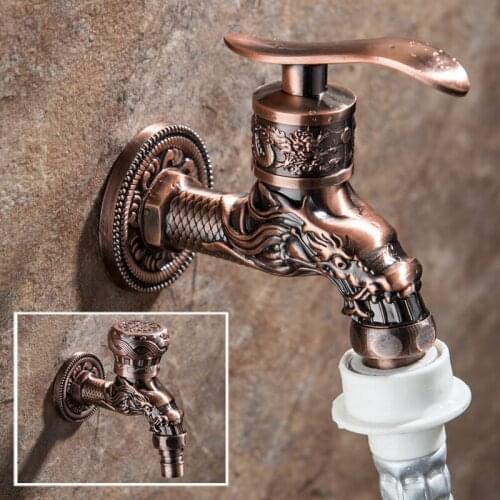 Home Zinc alloy Wall Mount Decorative Outdoor Garden Faucet Wash Basin Mop Washing Bibcock Machine WC Taps Torneira parede