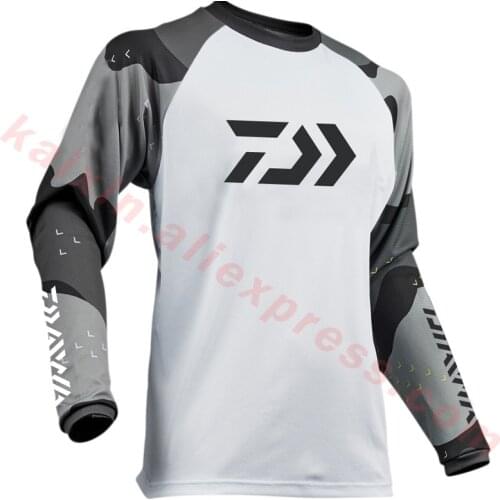 Daiwa Performance Fishing Shirt Men UPF 50 UV Sun Protection Long Sleeve Quick Dry Mesh Cooling Rash Guard Fishing Clothes