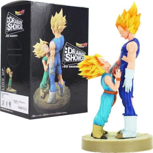 21cm Dragon Ball Z DBZ Anime Vegeta Trunks Father and Son PVC Action Figure Cartoon Decoration Model Toy Kids Gift Brinquedos