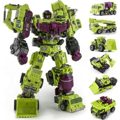 JINBAO NBK Oversize 6 IN 1 Devastator Transformation Toys boy Robot Car KO G1 Excavator Trucks Model Action Figure kid adult Toy