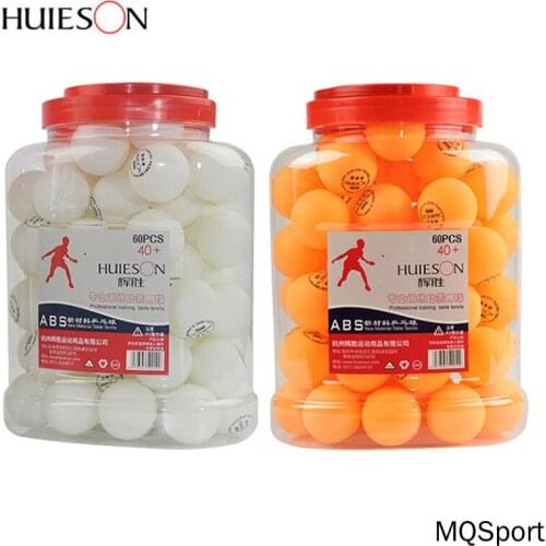 Huieson 60pcs/barrel ABS Plastic 3 Star Table Tennis Balls 40mm+ 2.7g Ping Pong Ball for Competition Training Fitness S40