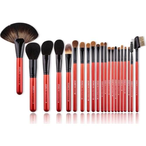 ZOREYA Natural Goat Hair Makeup Brush Set Big Powder Make Up Brush tool Professional Eyeshadow Foundation Blending maquiagem