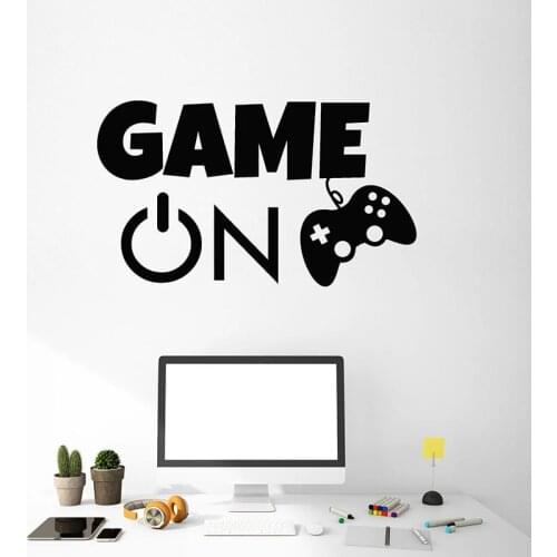 Gamer Wall Decal Play Video Game Joystick Gaming Art Door Window Vinyl Stickers Kids Boys Bedroom Playroom Home Decor Mural E688