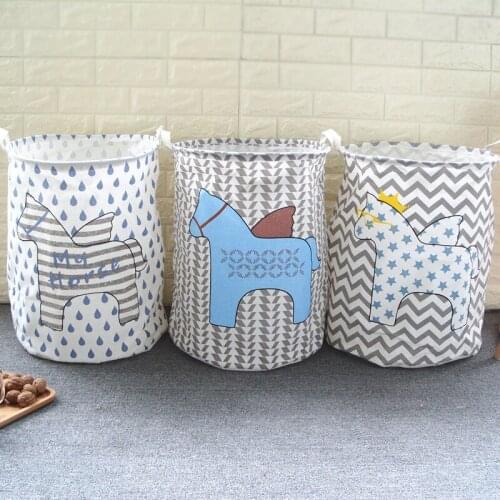 New 40*50cm Cartoon Pony Laundry basket Multifunction Foldable Baby Toys Waterproof Receiving Basket Home Storage Clothing