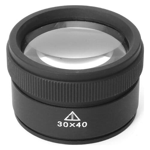 30×40 Optics Loupe Metal Magnifier Jeweler Coins Stamps Magnifying Glass Lens
