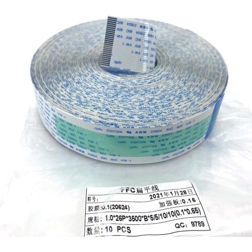 1 PC Senyang board long date cable 26pins,pitch 1.00mm, B for XP600/DX5/DX7 head for inkjet machine FFC flat data cable