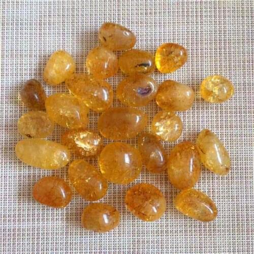 Polished crystals healing stones natural quartz yellow citrine crack tumbled stones for selling
