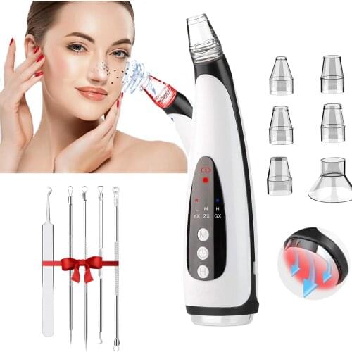 Blackhead Vacuum Cleaner Remover-Rechargeable Blackhead Acen Removal Facial Pore Cleanser with Hot compress comedo Extractor Kit