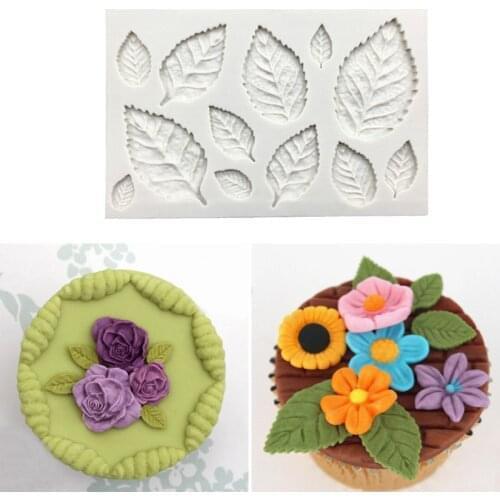 Rose Leaves Shapes Silicone Sugarcraft Mould, Fondant Cake Decorating Tools Bakeware