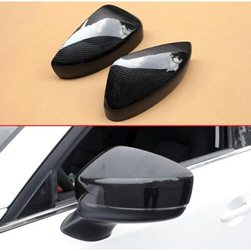 Carbon Fiber Look Exterior Car Side Mirror Overlays For Mazda CX-5 (KF) 2017 2018 2019 Styling Rear View Cover Accessories