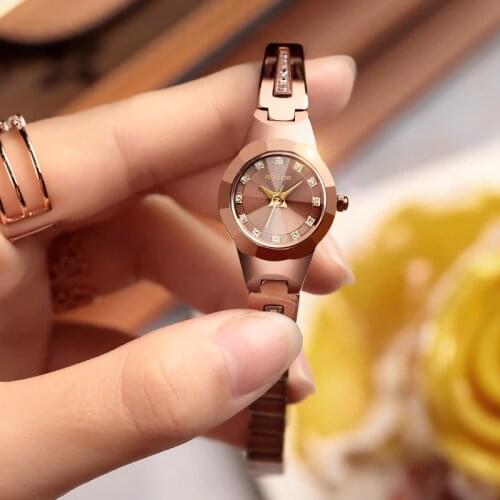 ROCOS Womens Quartz Wristwatch Ladies Fashion Unusual Watch Romantic Quartz Watch Tungsten steel Watchband - R0210