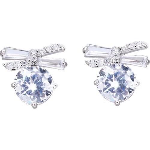 Bettyue Simplicity Design Round With Intersecting Lines Cubic Zircon For Women Elegant Ear Studs Fashion Dress Up Party Gift