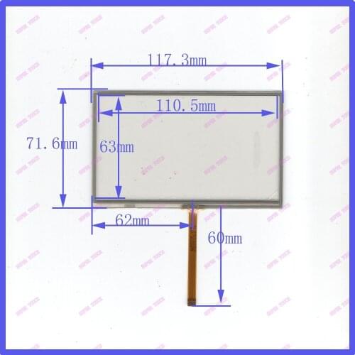 ZhiYuSun NEW Resistive tinch touch screens 5 inch 4 lines touch screen 117* 70mm screen free shipping GLASS
