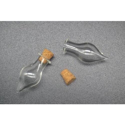 10sets/lot Water drop Mini Glass Bottle Wishing Bottle Vial Empty Sample Jars with Cork Stopper Wedding Wish Jewelry Party Favor