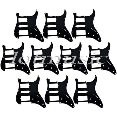 10 pcs black guitar pickguard 3 ply 11 holes for fender strat style replacement