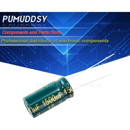10PCS Higt quality 16V1500UF 10*20mm 1500UF 16V 10*20 Electrolytic capacitor