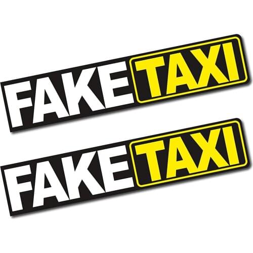 2 X Sticker Fake Taxi Fun Sticker Fake Taxi Driver Fun Sticker Sticker for Car Motorcycle Bus Caravan Accessories,13cm*3cm