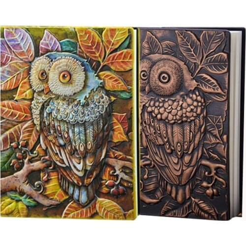 20 PCS Embossed Travel Journals Daily Notepad Sketchbook Vintage Owl Diary Notebook Retro Planner Bronze Book Wholesale K1