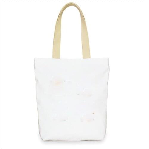 3pcs Sublimation DIY White Blank Rectangle Lining Zipper Totes