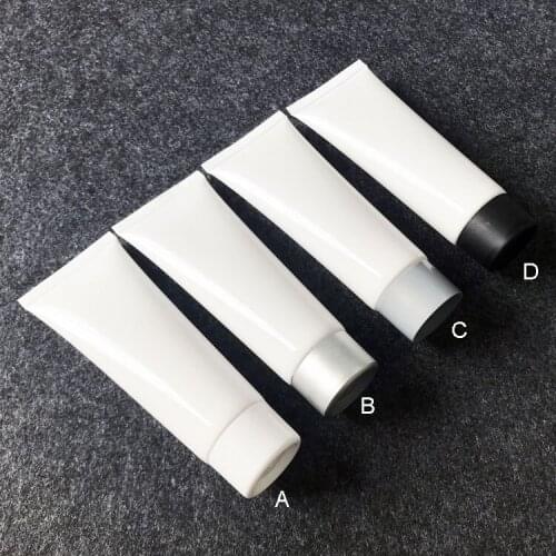 300pcs/lot 80g 80ml White Empty Plastic Squeeze Bottle Cosmetic Facial Cleanser Hand Cream Soft Tube