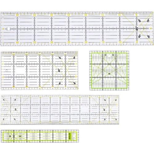 5PCS Patchwork Ruler Sewing Tool Accessories Patchwork Ruler Set Fabric Cutting Ruler Student DIY Handmade Ruler