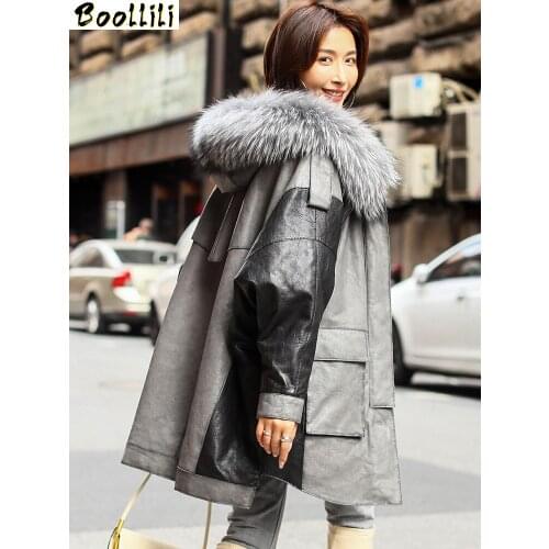 Boollili Real Leather Jacket Genuine Sheepskin Coat White Duck Down Coat Women Clothes 2020 Winter Coat Women