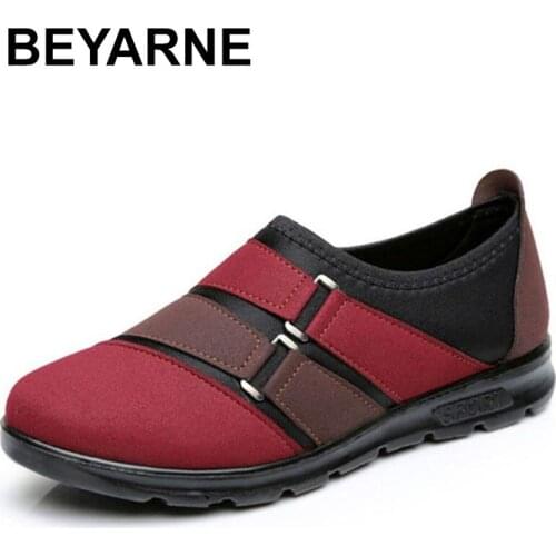 BEYARNE Shallow Waterproof Women Spring Autumn Shoes women Snow Boots Antiskid Bottom Keep Mother Casual Shoes 36-42 Size M267