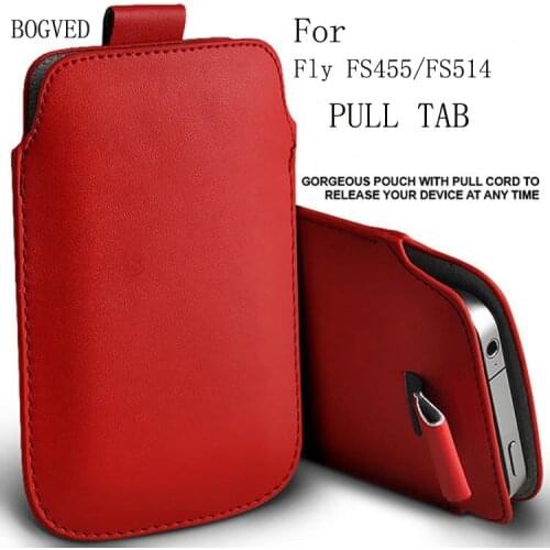 Casteel PU Leather Case For Fly Nimbus 11 FS455 Cirrus 8 FS514 Nimbus 9 FS509 Pull Tab Sleeve Pouch Bag Case Cover Shield