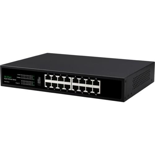 DIEWU TXE018 16-port Gigabit Ethernet Switch RJ45 Port 10/100/1000Mbps Support VLAN for Desktop Laptop PC Printer