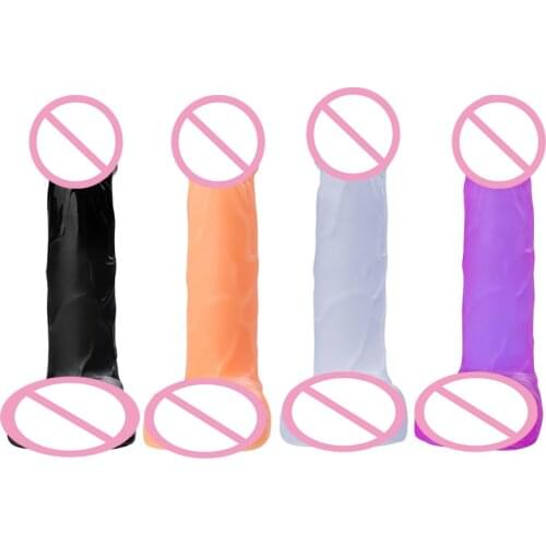 Erotic Soft Jelly Dildo Realistic Anal Butt Plug Penis Dick Toys For Adult G-Spot Orgasm Clitoral Stimulator Sex Toys For Woman