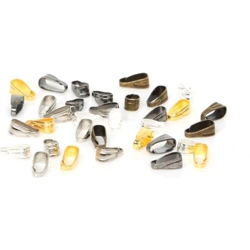 Hot Sale 100Pcs 3x7MM Pendant Clips Pendant Clasps Pinch Clip Bail Connectors For DIY Necklace Bracelet Jewelry Findings