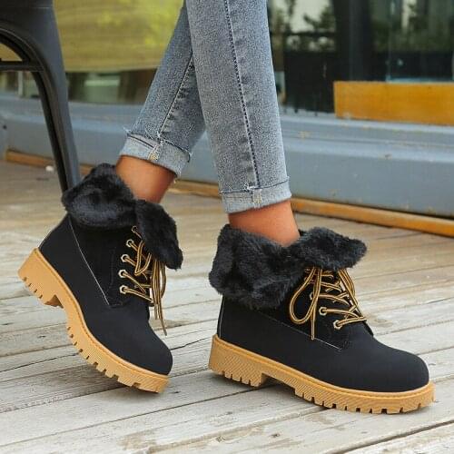 Nice High Quality Leather Snow Boots Ladies Wedge Shoes Woman Warm Womens Winter Shoes Pigskin Plush Ladies Platform Booties
