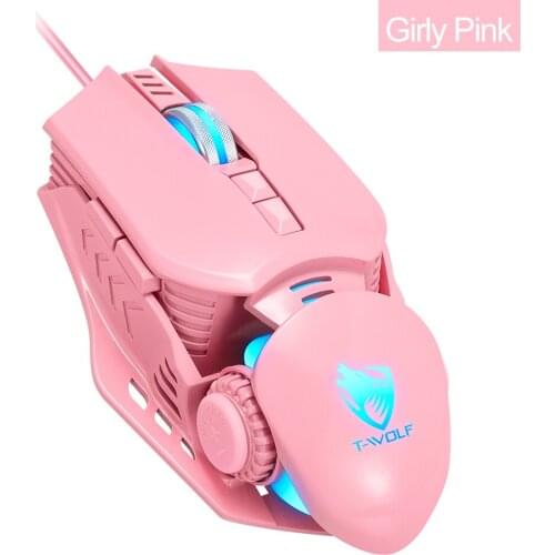 Gaming Mouse 6400DPI MAX 7 Color Breathing RGB Gamer Mouse Ergonomic Design Mice for Notebook Computer PC