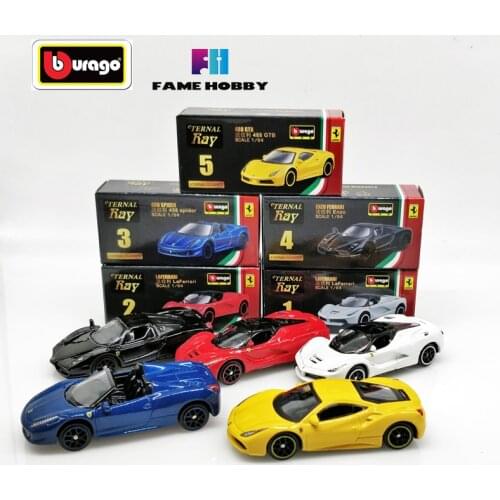 1:64 Scale Bburago Eternal Classics Ferrari Laferrari 458 Spider Enzo 488 GTB DieCast Car
