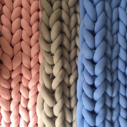 MINIMALIST Handmade Chunky Wool Knitted Blanket Solid Color Chunky Knit Blanket Thick Yarn Wool Bulky Knitting Throw Blankets