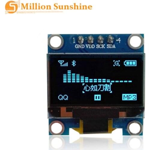 0.96 inch IIC Serial Yellow Blue OLED Display Module 128X64 I2C SSD1306 12864 LCD Screen Board GND VCC SCL SDA 0.96" for Arduino