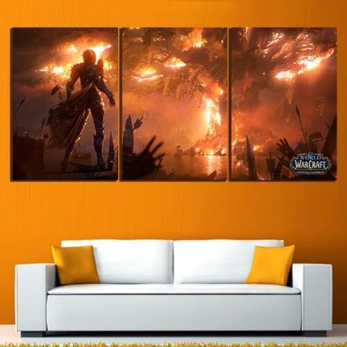 Home Decor Modular Canvas Picture 3 Piece WOW Warcraft DOTA 2 Classic Game Painting Poster Wall For Home Canvas Wholesale