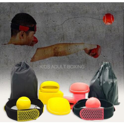 Kids Adult Kick Boxing Reaction Ball Headband Fighting Speed Training Punch Ball for Muay Thai MMA Exercise Fitness Equipment