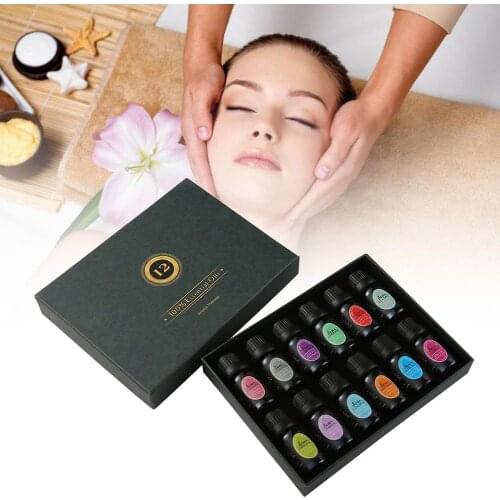 10ML 12PCS Essential Oil Set 100% Pure Aromatherapy Pure Natural Plant Lavender Tea Tree Peppermint Eucalyptus Essential Kit