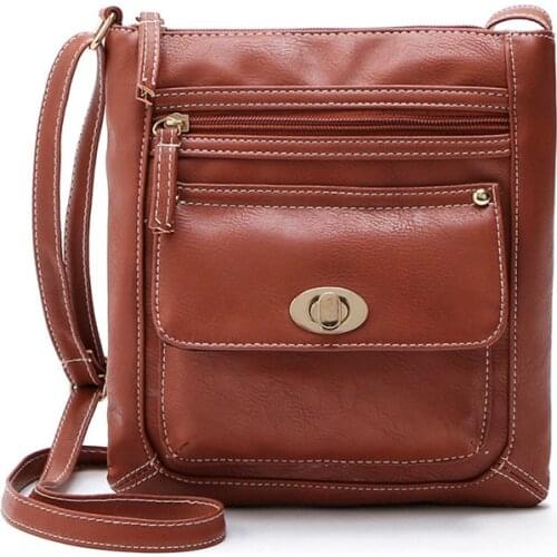 2019 New Style Pu Shoulder Cross-body Retro Bag Shoulder Bag Turnlock Western Style Square Sling Bag