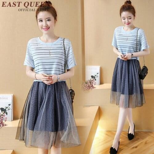 New Arrival beach dresses and tunic kawaii dress round neck two piece dress summer plus size clothes S-4XL NN0472 CQ