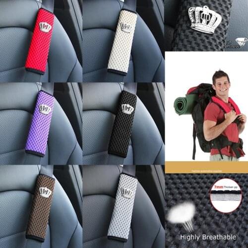 New Crystal Breathable Mesh Crown Car Safety Seat Belt Cover Shoulder Pad Protector Safety Belt Padding Strap Auto Accessories