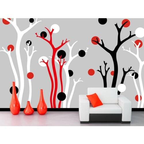 Custom papel de parede,Red black tree abstract modern wallpaper,living room sofa TV wall bedroom 3d wall murals wallpaper